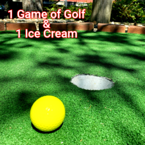 One game of golf and one ice cream